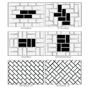 Running Bond, Herringbone, Basket Weave